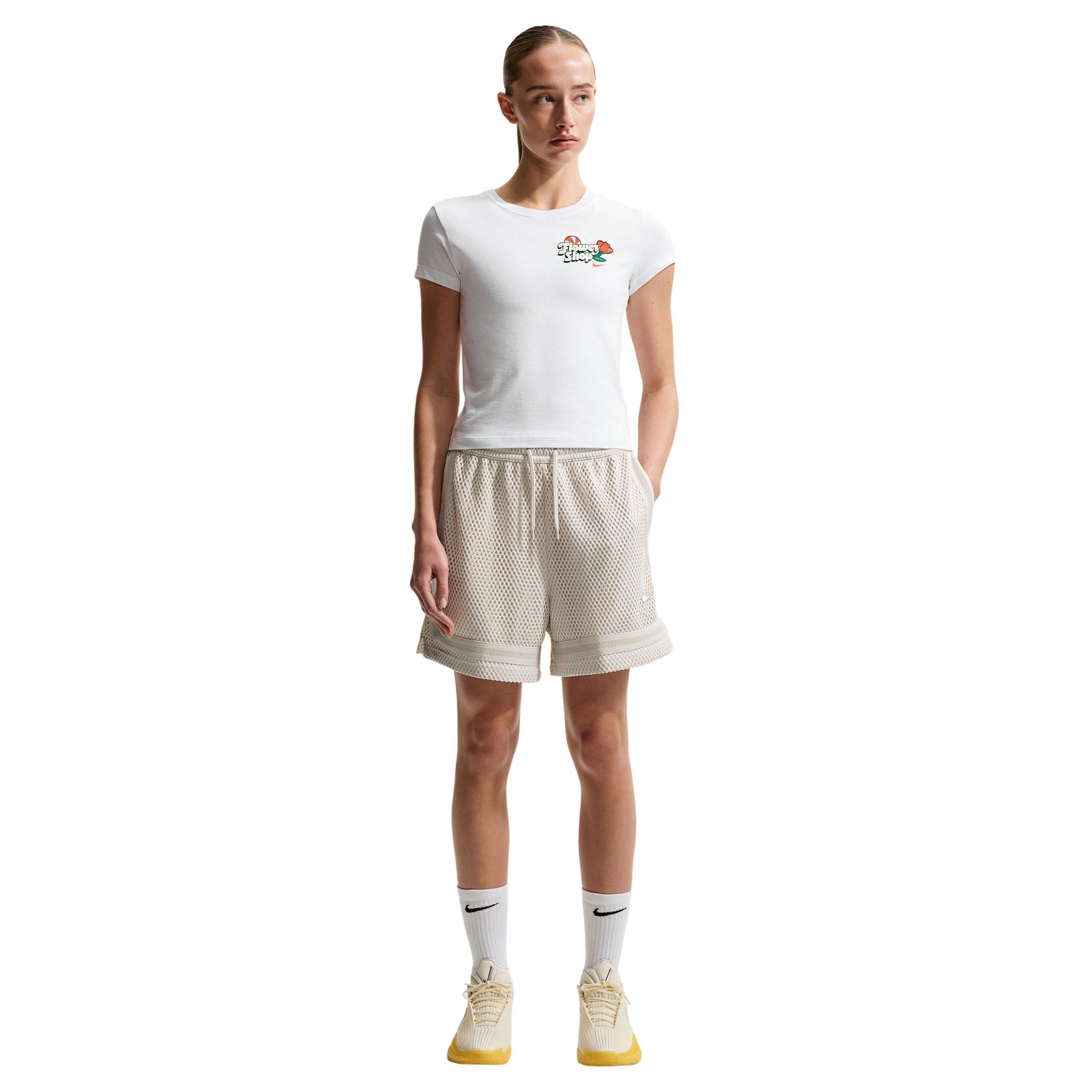 Nike Women's Short-Sleeve Graphic Flower Shop Basketball T-Shirt - WHITE